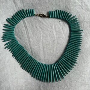 Turquoise Colored Spike Necklace